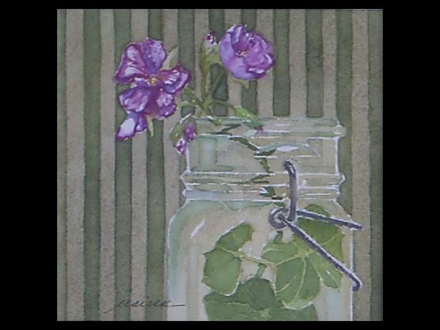 Geranium in Canning Jar